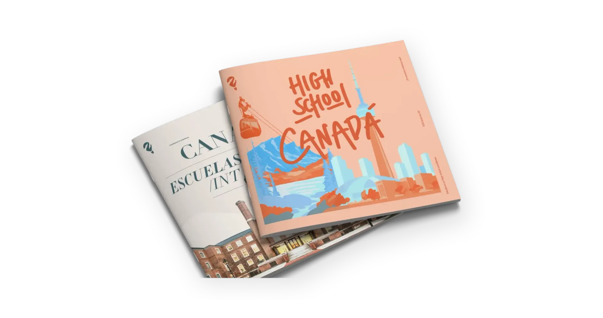 Dos ejemplares del folleto High School Canada con la Torre CN ilustrada en la portada