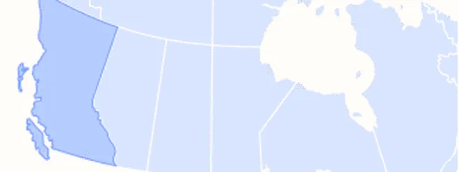 Karte des westlichen Nordamerikas mit farbig hervorgehobener Region
