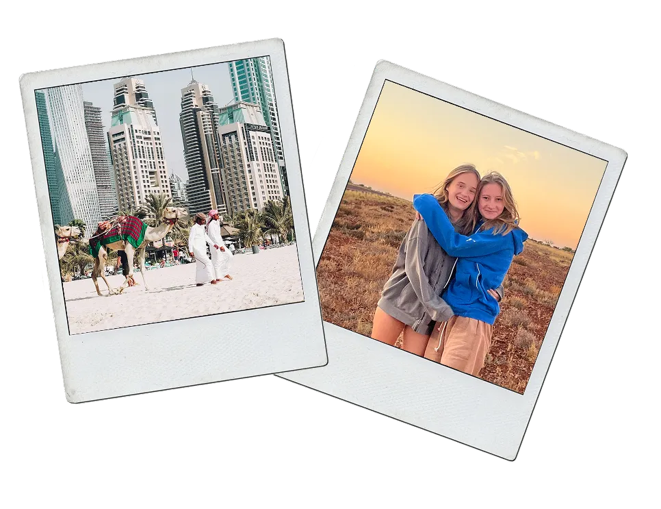 Polaroid-Collage: Kultur und Alltag in Dubai verstehen