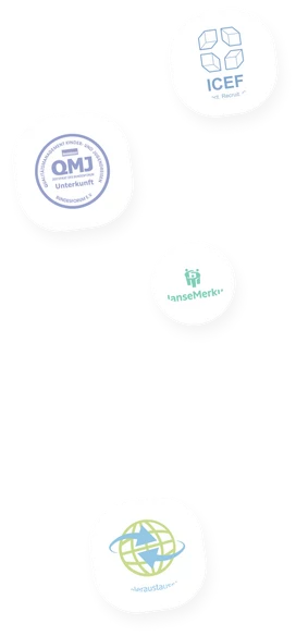 Sigilli di qualità e partner: ICEF, QMJ e HanseMerkur
