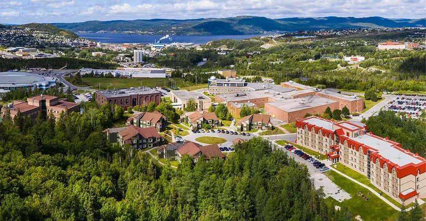 Un paesaggio suggestivo con un lago e montagne sullo sfondo vicino alla Memorial University.
