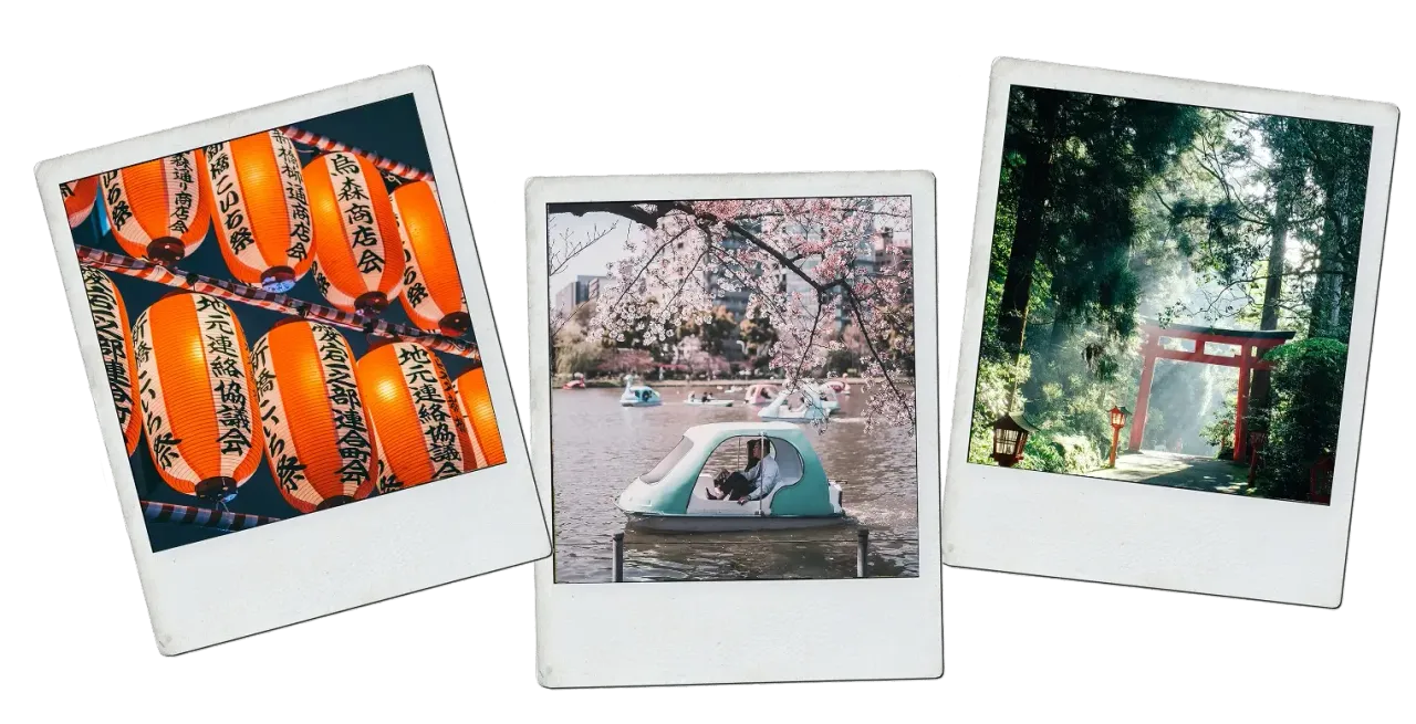 Polaroid-Collage: Japanische Kultur erleben