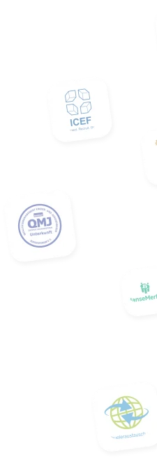 Sigilli di qualità e partner: ICEF, QMJ e HanseMerkur