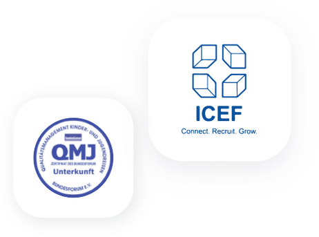 Siegel: QMJ Unterkunft und ICEF